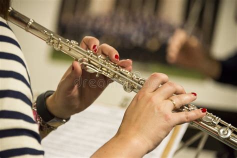 Flute concert detail stock image. Image of concert, playing - 108964365