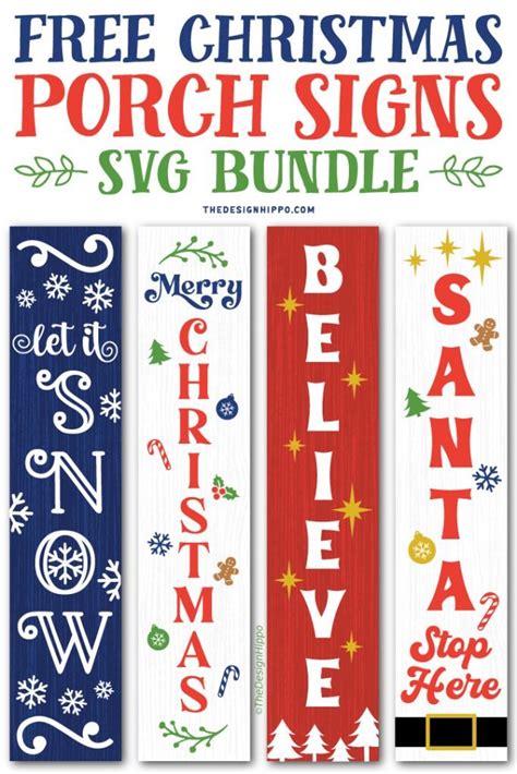 Free Christmas Porch Sign SVG Cut Files For Cricut