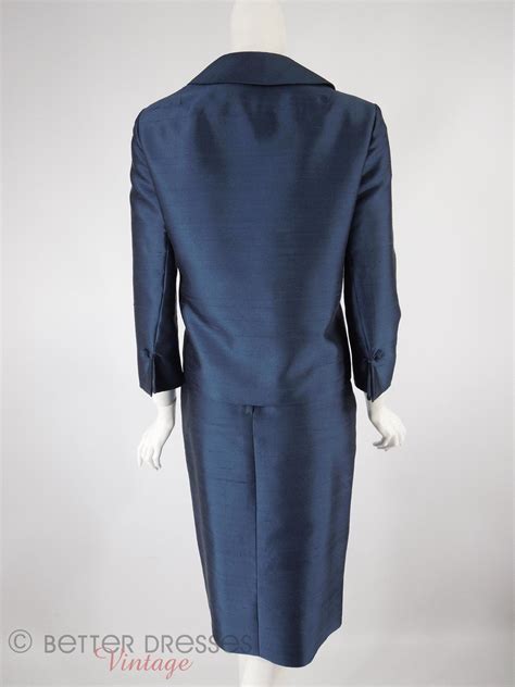 60s Navy Blue Dress And Jacket Set Jackie O Sm Med Better Dresses