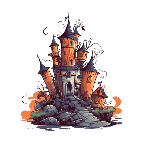 Ilustración De Castillo Espeluznante De Halloween Png Víspera De Todos Los Santos Castillo