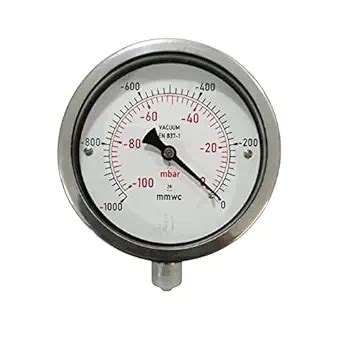 Industrial Capsule Vacuum Gauge Dial Size 4 100 Mm Stainless Steel