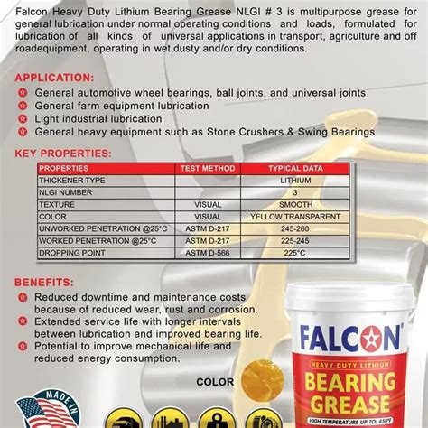 Jual Falcon Heavy Duty Bearing Grease Nlgi Lbs Pail Shopee