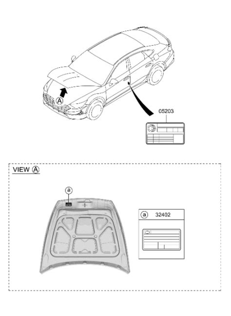 05203-L1550 Genuine Hyundai LABEL-TIRE PRESSURE