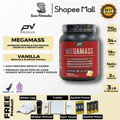 Jual Provus Mega Mass 3 Lb 6 Serving Weight Gainer Penambah Berat