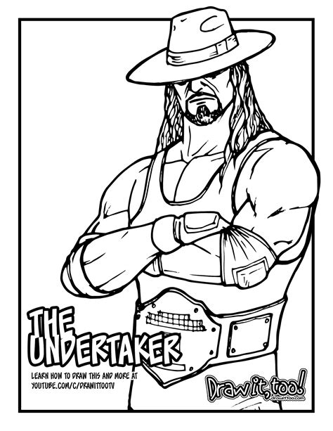 Undertaker Wrestler Coloring Page