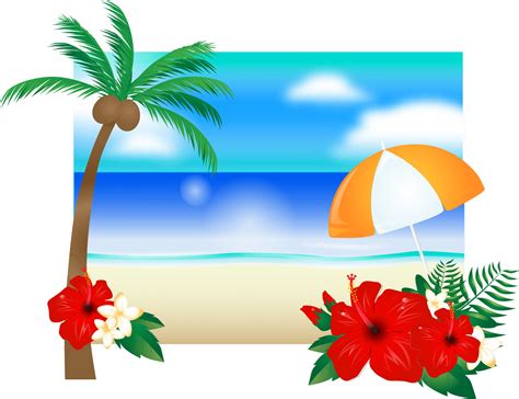 Summer Theme With Beach And Hotel Stock Vector Illustration Of Clip Art Library