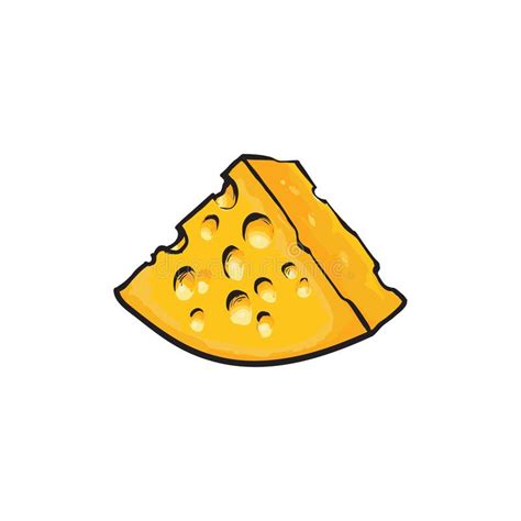 Pedazo Pedazo Triangular De Suizo Queso Del Emmental Ilustración del