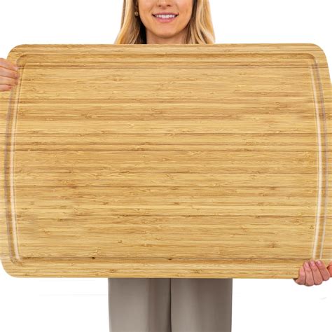 Amazon 30x20 Bamboo Wood Cutting Board For Kitchen Extra Large