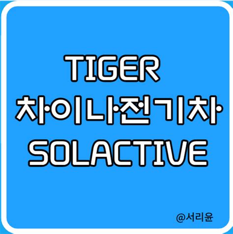 Tiger 차이나전기차 Solactive Etf 분석 Ft 주가전망 및 중국 전기차 관련주 네이버 블로그