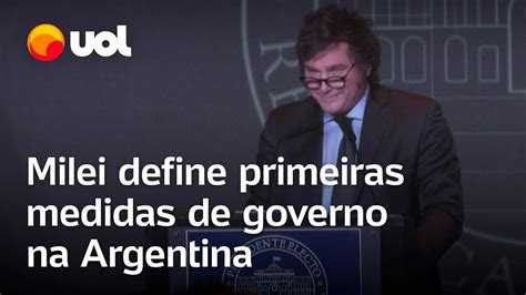 Milei Define Primeiras Medidas De Governo Na Argentina Youtube