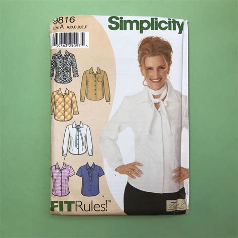 Simplicity Pattern 9816 Misses Blouse Size A A F Ebay