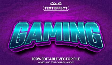 Premium Vector Gaming Text Font Style Editable Text Effect