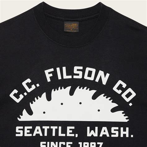 Filson Men's Seattle Graphic T-Shirt - Black | British Attire