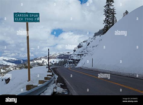 Snow At Carson Spur Elevation Ft Carson Pass Highway Sr