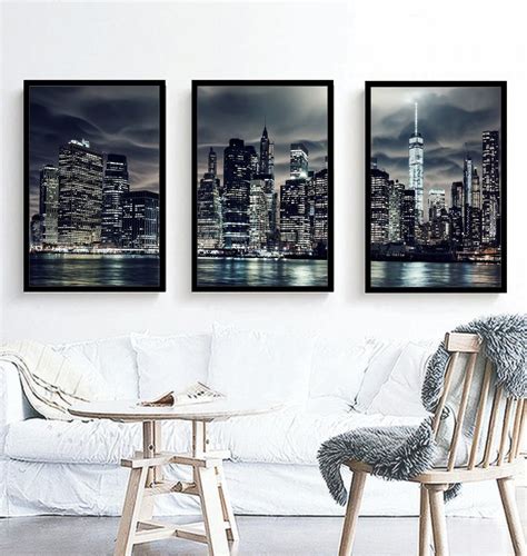 Kit 3 Quadros Nova York Ponte Brooklyn Decoração Moldura Elo7