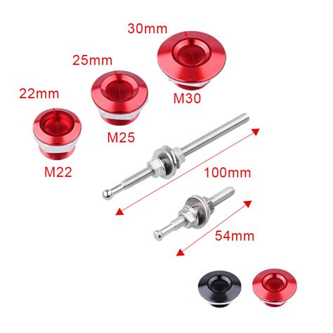 RJX 2 Sets Universal Push Button Billet Hood Pins Lock Clip Kit Car