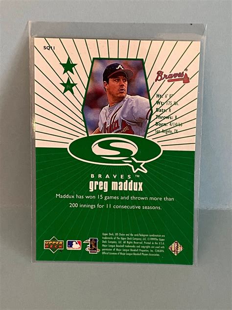 1999 Upper Deck UD Choice Starquest Green SQ11 Greg Maddux For Sale