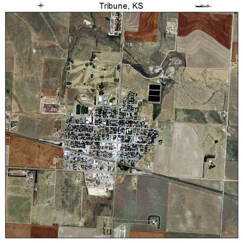 Aerial Photography Map Of Tribune Ks Kansas