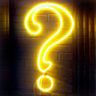 Neon Question Mark Also Called Que Es In A Range Of Colours