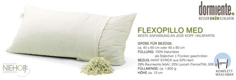 FLEXOPILLO MED Kopfkissen Füllkissen aus 100 Naturlatex Bezug mit