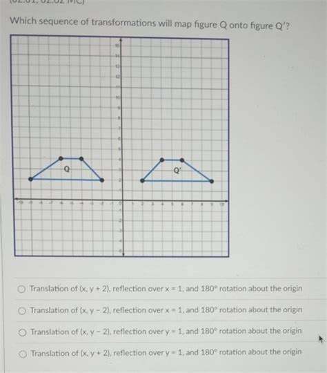 Which Sequence Of Transformations Will Map Figure Q Onto Figure Q