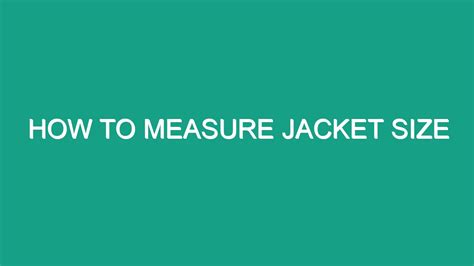 How To Measure Jacket Size Android62