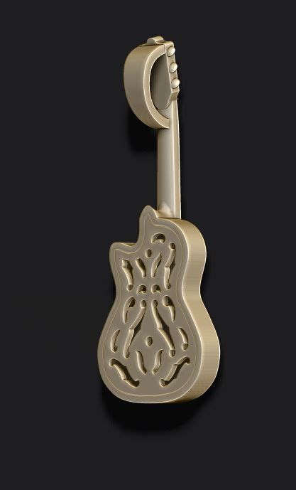 Classic Acoustic Guitar pendant 3D model 3D printable | CGTrader