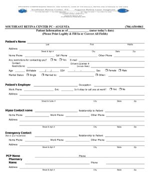 Fillable Online Patient Demographic Form Updated Docx Fax Email Print