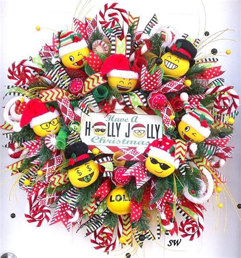 Emoji Christmas Wreath Whimsical Wreath Candy Wreath Red | Whimsical ...