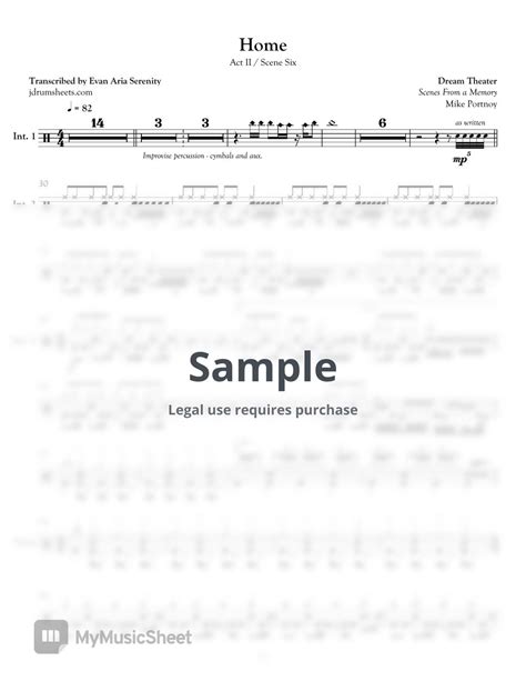 Dream Theater Home Sheets By Jaslow Drum Sheets