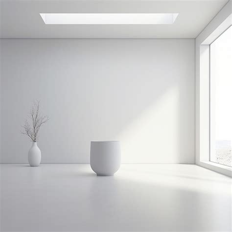 Premium Photo Abstract White 3d Room With Realistic White Cylinder