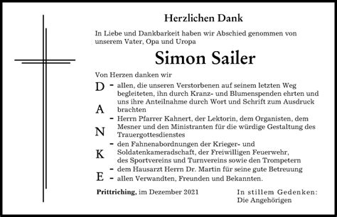 Traueranzeigen von Simon Sailer Allgäuer Zeitung