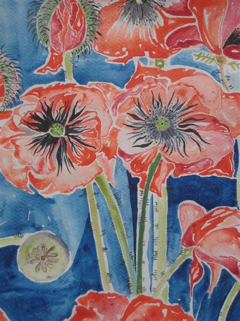 Twin Poppies 1 Painting By Rachael Pragnell Fine Art America