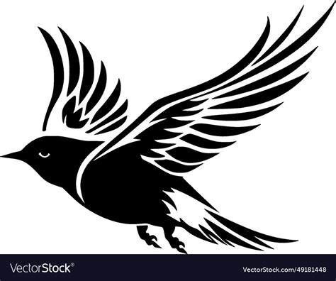 Bird - minimalist and flat logo Royalty Free Vector Image