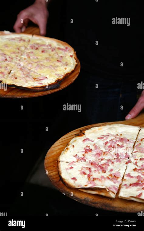 Flammekuche Also Known As Tarte Flambe Which Is A Traditional Alsatian Pizza Strasbourg Alsace