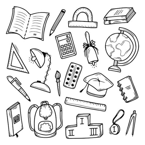 Premium Vector Set Of Hand Drawn School Subjects