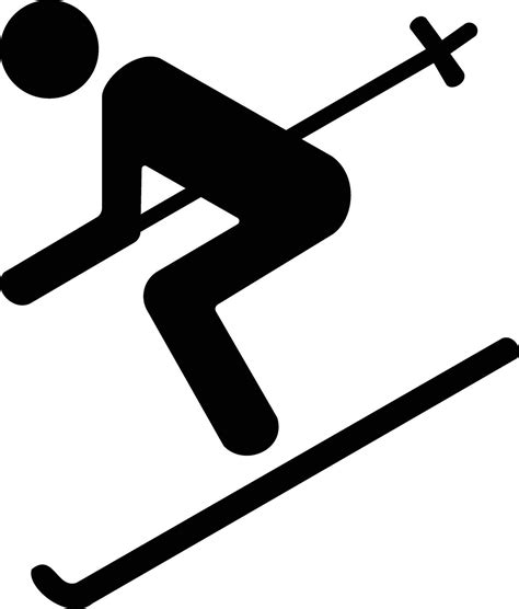 A Black And White Silhouette Of A Skier On A Slope 43013978 Vector Art At Vecteezy