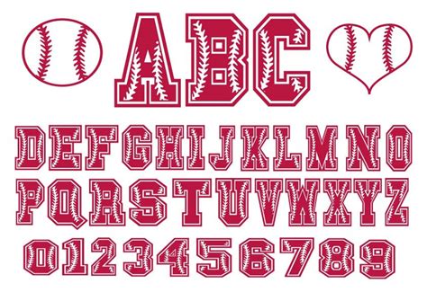 Baseball Font Svg Baseball Stitches Font Baseball Svg Baseball