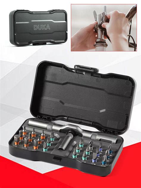 DUKA 24 In 1 Multi Purpose Ratchet Screwdriver Bits Set DIY Toolbox