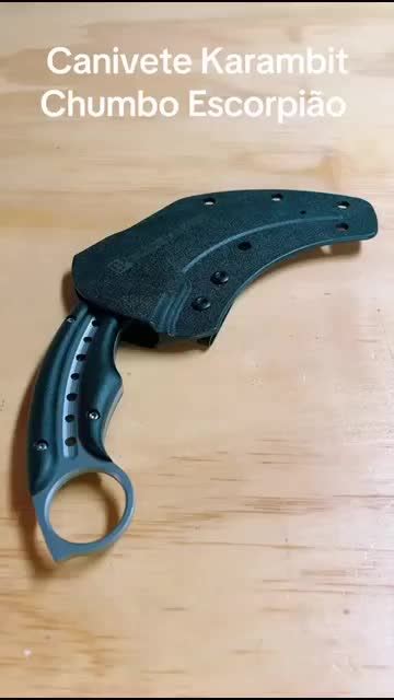 Canivete Karambit Chumbo Escorpi O Full Tang Bainha Pol Mero