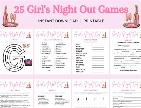 Printable Girls Night Out Game Bundle Party Games and Activities, Girls ...