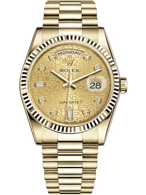 118238 0120 Rolex Day Date Diamond Champagne Jubilee Dial Watch