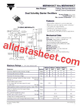 MBR40H45CT Datasheet PDF Vishay Siliconix