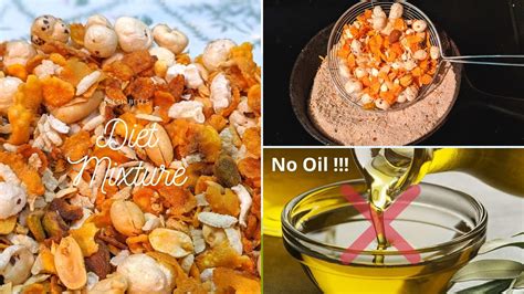 Zero Oil Diet Mixture Healthy Namkeen Snack Recipe Youtube