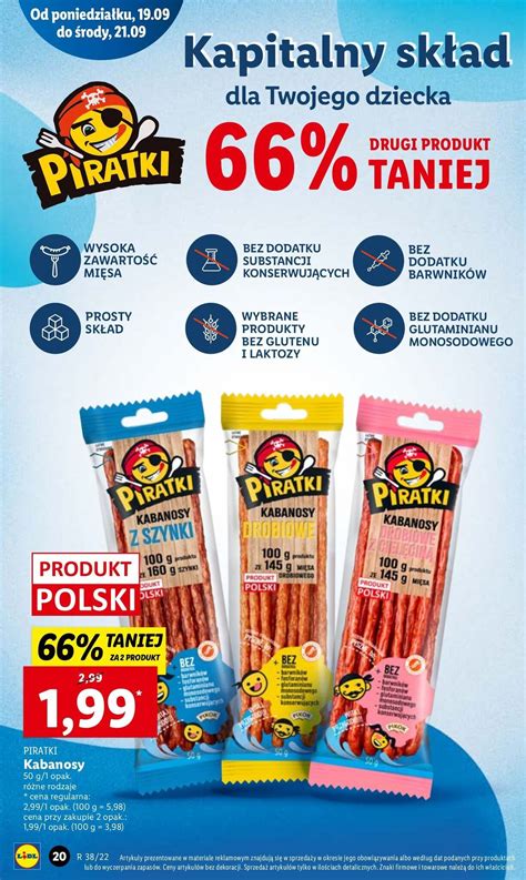 Promocja Kabanosy Z Szynki Pikok Piratki W Lidl