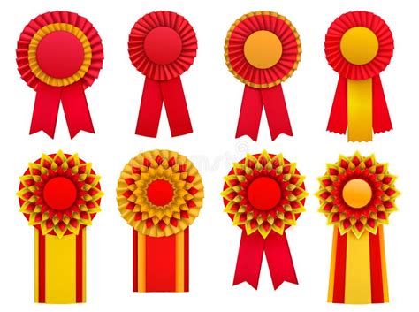 Golden Award Ribbon Rosettes Stock Illustrations 69 Golden Award