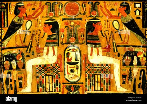 Museum Egypt Antiquity Sarcophagus Coffin Pharaoh Art Painting Stock ...