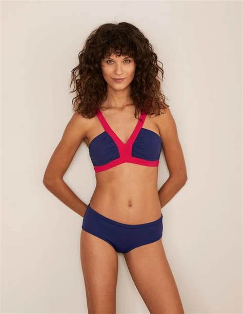 Corsica Bikini Top French Navy Colourblock Boden Uk