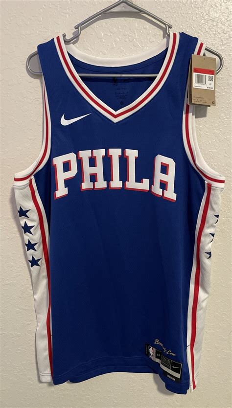 NWT Nike Philadelphia 76ers Icon Edition Men's L 48 Swingman Jersey ...