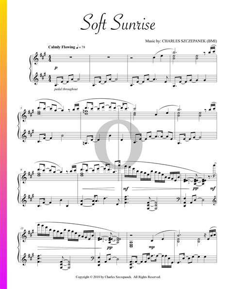 Soft Sunrise Charles Szczepanek Piano Sheet Music OKTAV